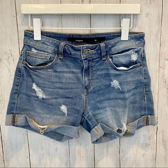 Harper Denim Cuffed Shorts I2 - Picture 1 of 4